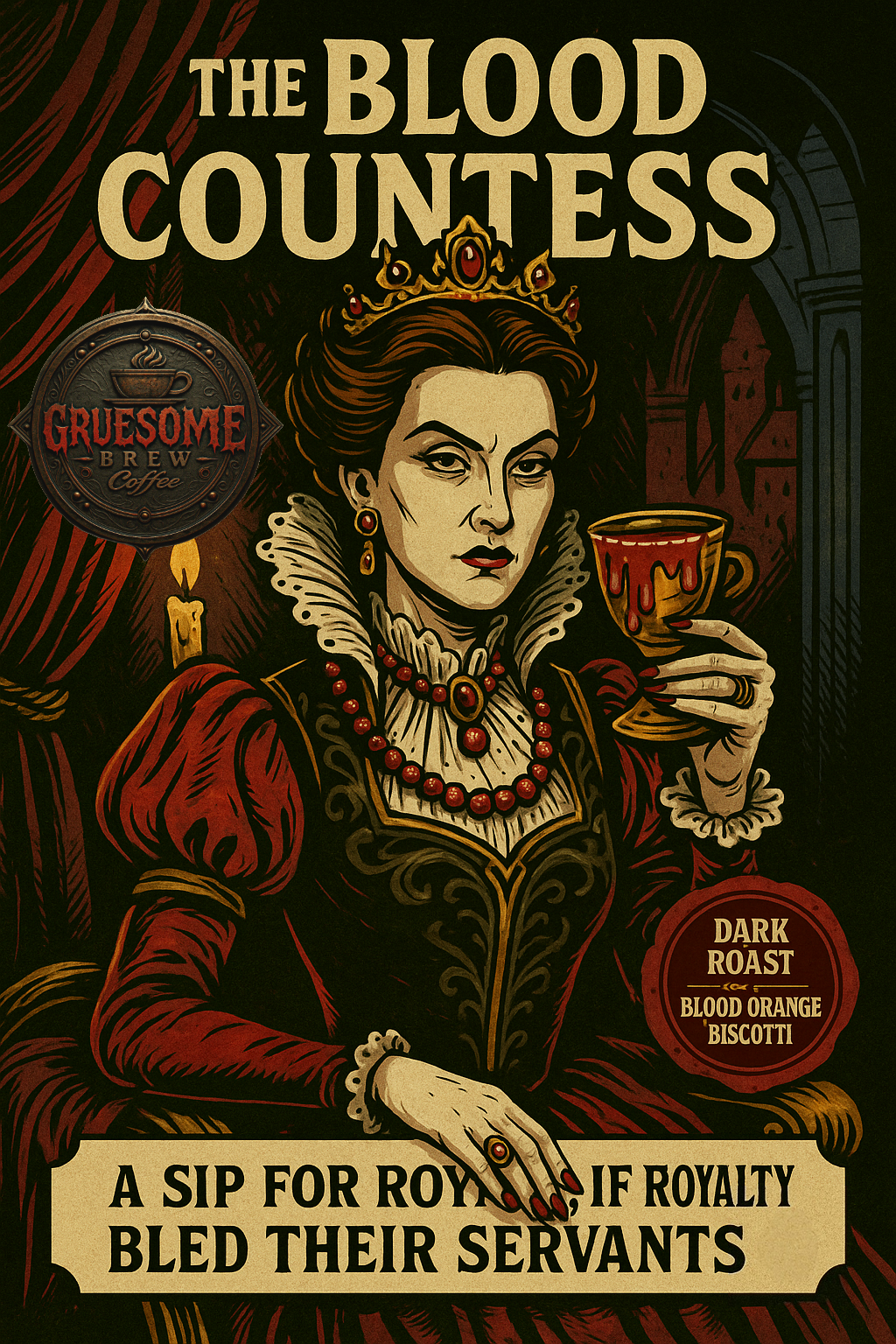 The Blood Countess - Dark Roast Blood Orange Biscotti
