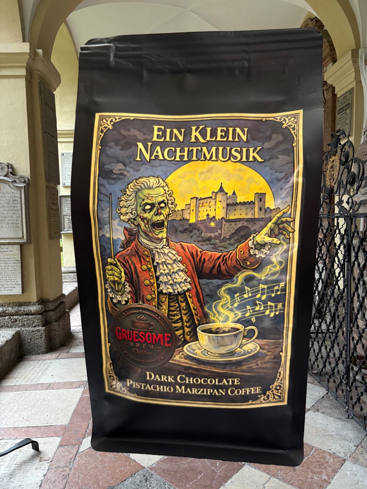 Ein Klein Nachtmusik- Dark Chocolate Pistachio flavored coffee