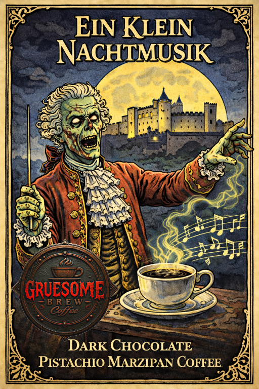 Ein Klein Nachtmusik- Dark Chocolate Pistachio flavored coffee